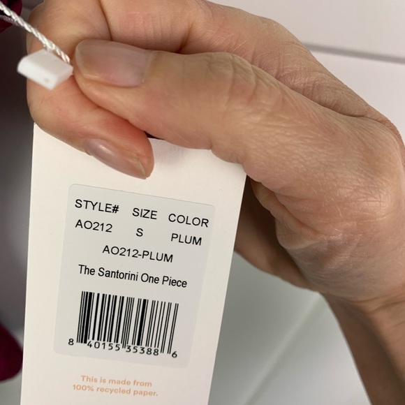 NWT Andie Swim SMALL The Santorini One Piece Plum Cutout Swimsuit - Picture 6 of 6